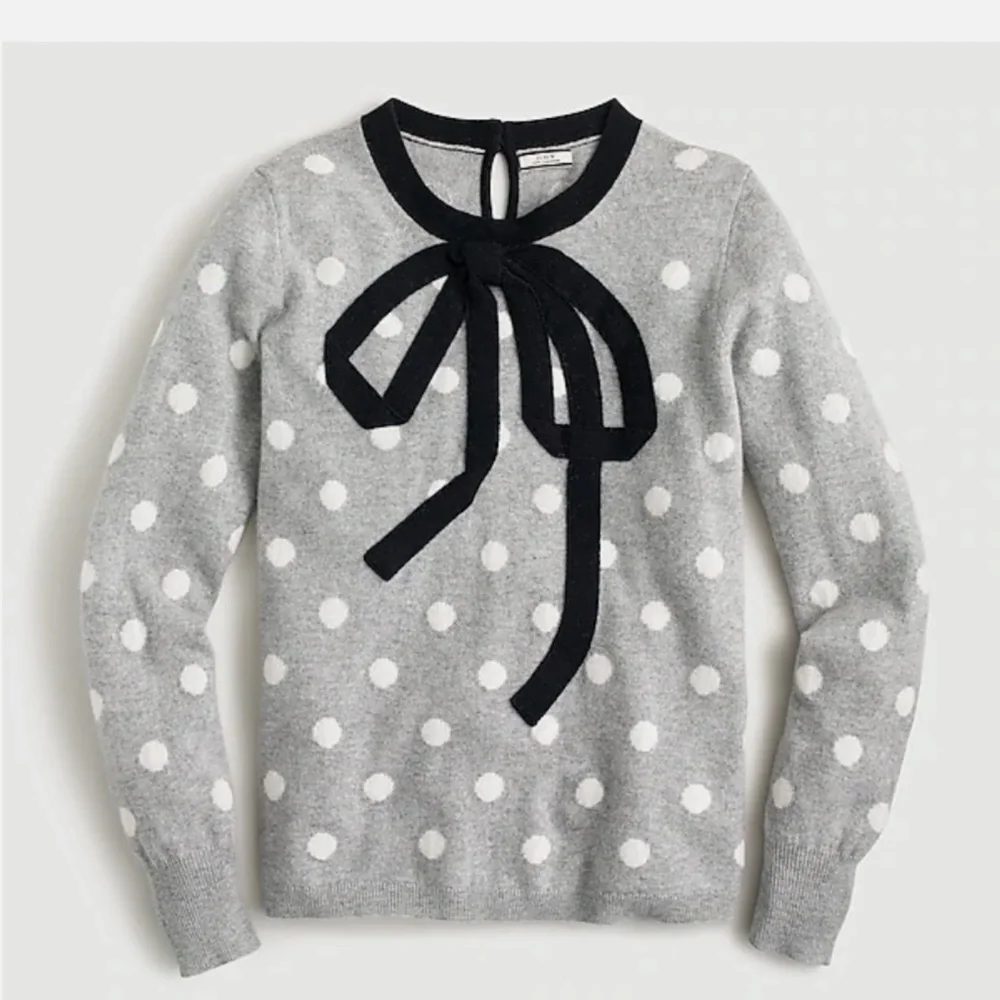 J. Crew Polka Dot Cashmere Sweater XXS - Picture 4 of 14